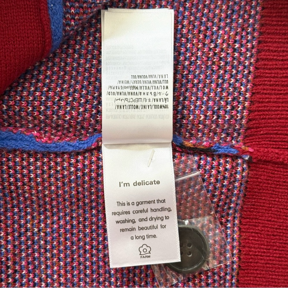 FARM RIO Palms Paradise Cardigan, Blue/Red, Size L, NWT 🇧🇷 - Picture 13 of 13